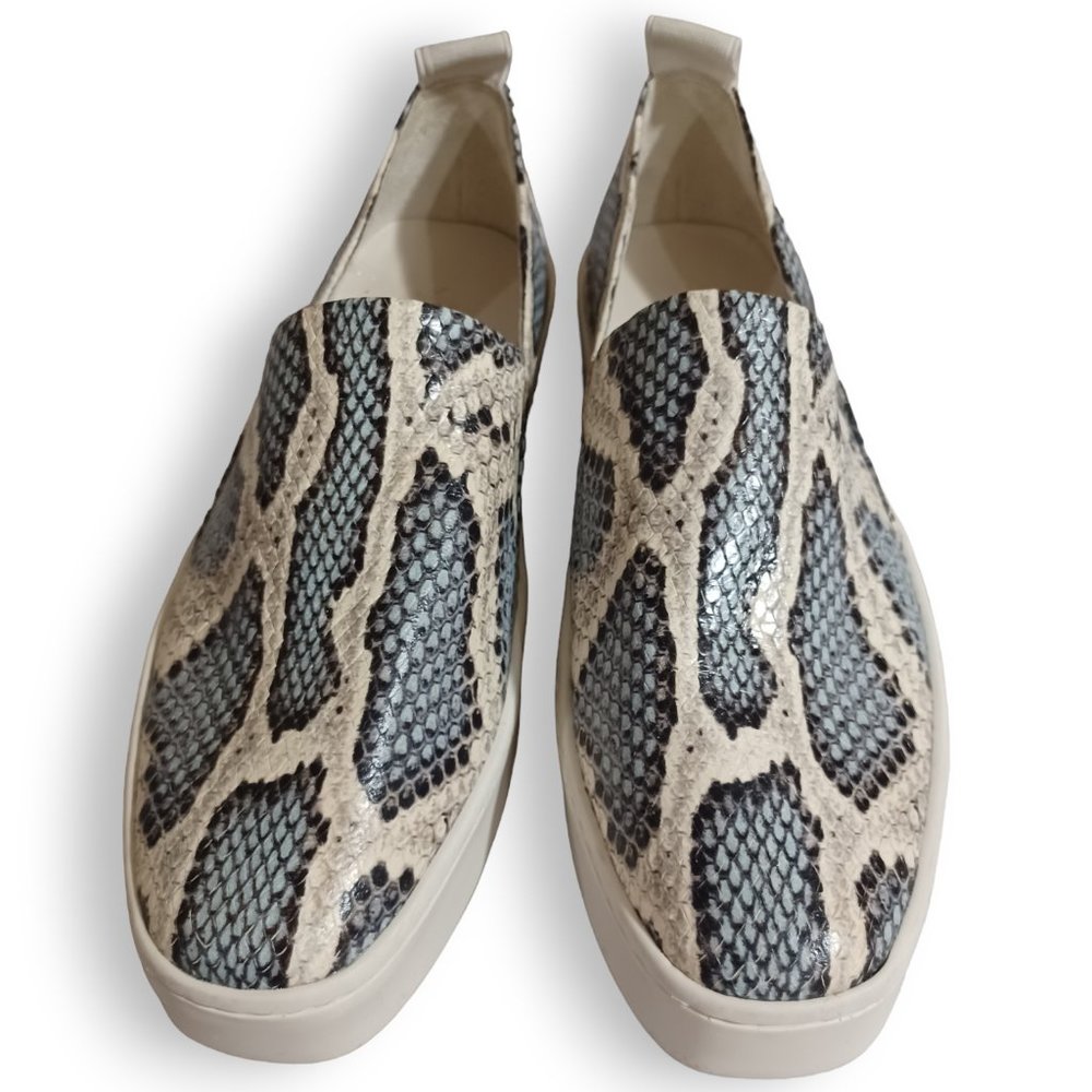 LIKE NEW Vince Saxon Snakeskin-Embossed Leather Platform Sneakers Size 5.5